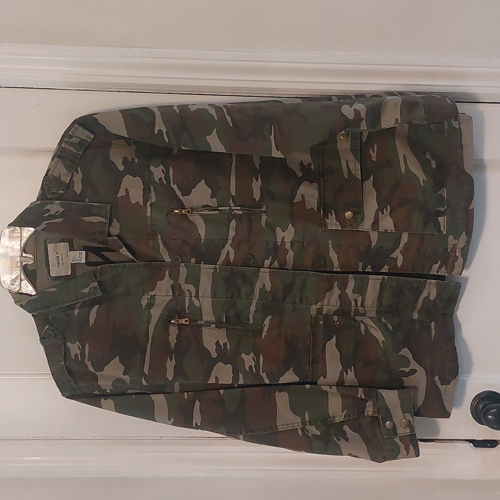 Forever 21 Army  jacket embroidered tender lovin on the back